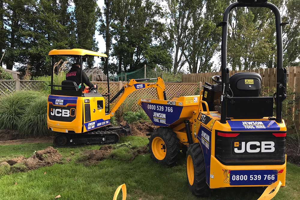 JCB machinery to fix blocked drains