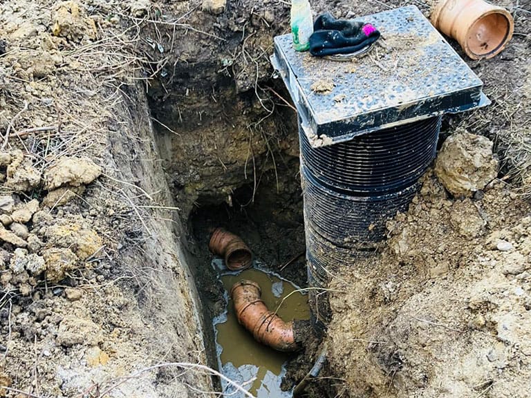 Drain cover excavation